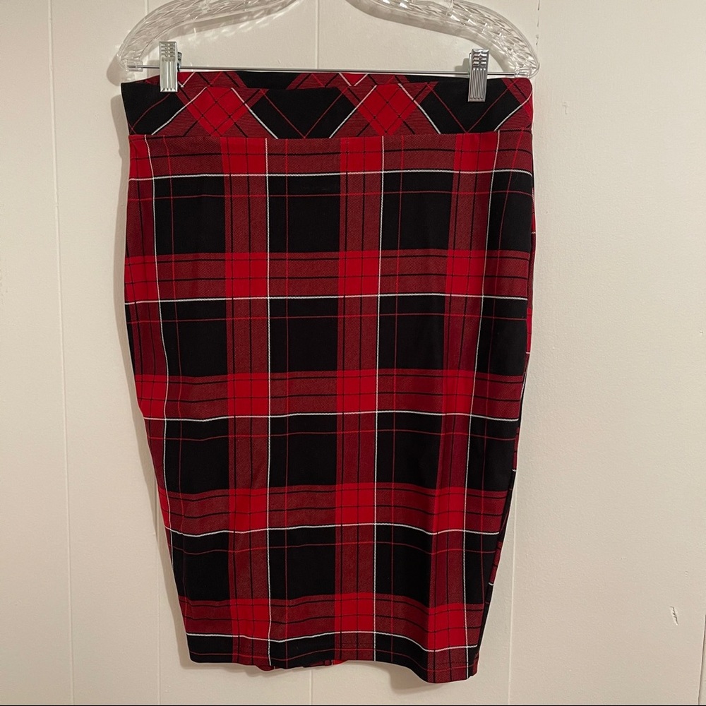 Torrid Plaid Ponte Pencil Skirt